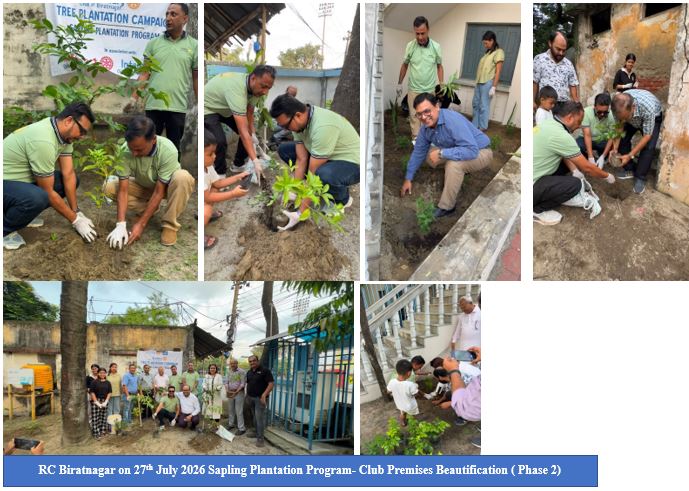 Sapling Plantation Program-Club Premises Beautification